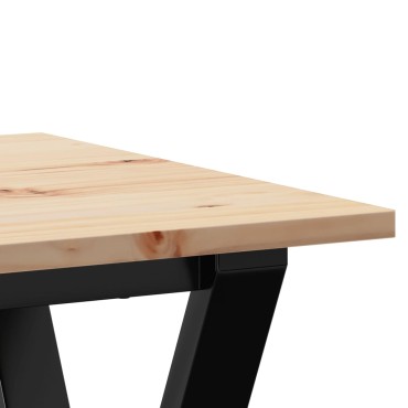 vidaXL Τραπέζι Τραπεζαρίας Πλαίσιο Υ50x50x75cm Μασίφ Πεύκο/Ατσάλι 1 τεμ.