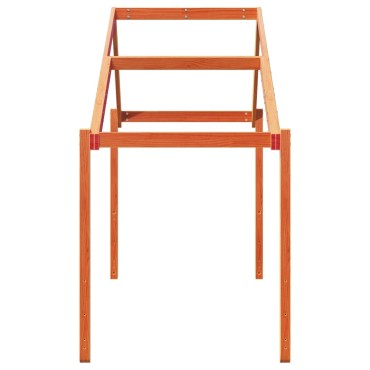 vidaXL Οροφή Κρεβατιού Παιδική Καφέ 213x85,5x144,5εκ Μασίφ Ξύλο Πεύκου