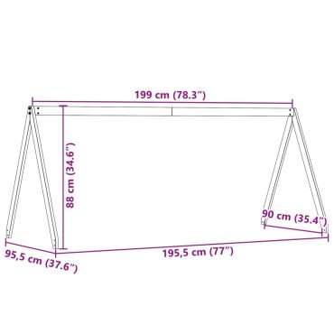 vidaXL Οροφή Κρεβατιού Παιδική Λευκό 199x95,5x88 εκ. Μασίφ Ξύλο Πεύκου