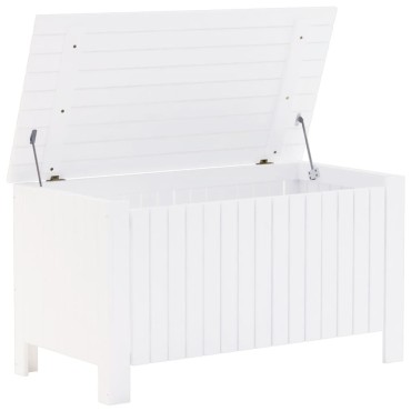 vidaXL Κουτί Αποθήκευσης με Καπάκι RANA Λευκό 100x49x54cm Μασίφ Πεύκο 1 τεμ.