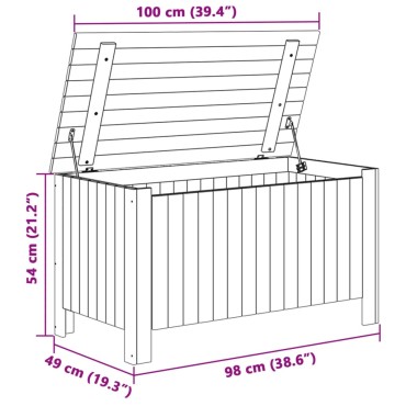 vidaXL Κουτί Αποθήκευσης με Καπάκι RANA Λευκό 100x49x54cm Μασίφ Πεύκο 1 τεμ.