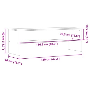 vidaXL Έπιπλο Τηλεόρασης Καπνιστή Δρυς 120x40x40cm Επεξ. Ξύλο
