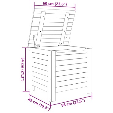 vidaXL Κουτί Αποθήκευσης με Καπάκι RANA 60x49x54cm Μασίφ Ξύλο Πεύκου 1 τεμ.