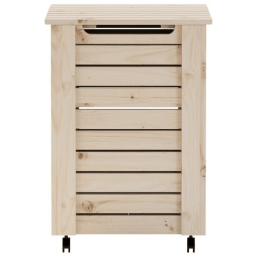 vidaXL Καλάθι Άπλυτων με Τροχούς RANA 45x45x64εκ. Μασίφ Ξύλο Πεύκου