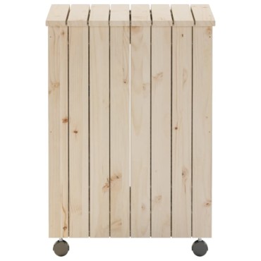 vidaXL Καλάθι Άπλυτων με Τροχούς RANA 45x45x64εκ. Μασίφ Ξύλο Πεύκου