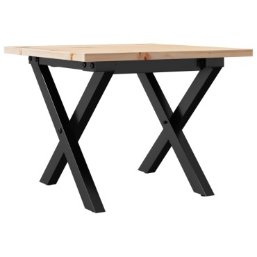 vidaXL Τραπεζάκι Σαλονιού Πλαίσιο Χ 50x50x35cm Μασίφ Πεύκο/Ατσάλι