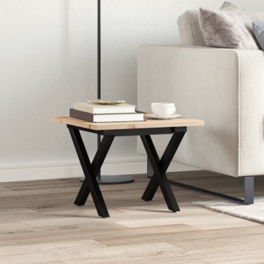 vidaXL Τραπεζάκι Σαλονιού Πλαίσιο Χ 50x50x35cm Μασίφ Πεύκο/Ατσάλι