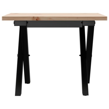 vidaXL Τραπεζάκι Σαλονιού Πλαίσιο Χ 50x50x35cm Μασίφ Πεύκο/Ατσάλι