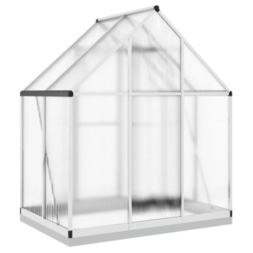 vidaXL Θερμοκήπιο με Πλαίσιο Βάσης Ασημί 169x114x202 εκ. Αλουμίνιο