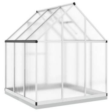 vidaXL Θερμοκήπιο με Πλαίσιο Βάσης Ασημί 169x169x202 εκ. Αλουμίνιο