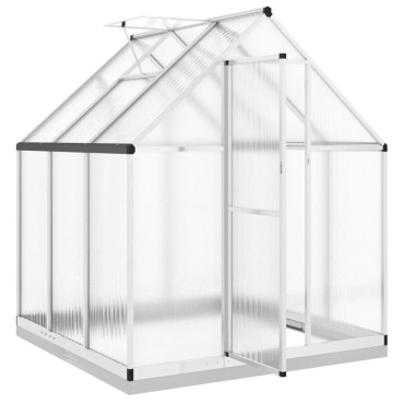 vidaXL Θερμοκήπιο με Πλαίσιο Βάσης Ασημί 169x169x202 εκ. Αλουμίνιο