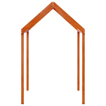 vidaXL Οροφή Κρεβατιού Παιδική Καφέ 217x95,5x159 εκ. Μασίφ Ξύλο Πεύκου