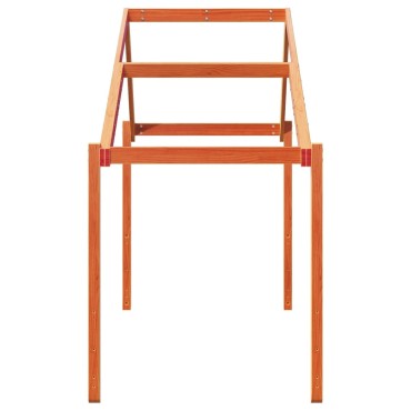 vidaXL Οροφή Κρεβατιού Παιδική Καφέ 213x95,5x144,5εκ Μασίφ Ξύλο Πεύκου