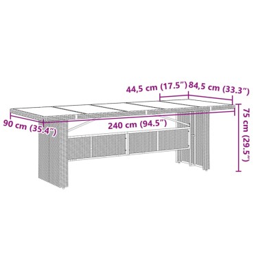vidaXL Σετ Τραπεζαρίας Κήπου 11 τεμ. Γκρι Συνθ. Ρατάν με Μαξιλάρια 57x69x106cm