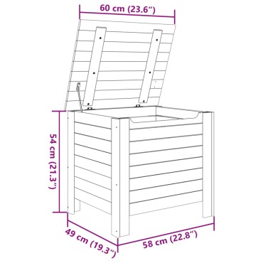 vidaXL Κουτί Αποθήκευσης με Καπάκι RANA Λευκό 60x49x54cm Μασίφ Πεύκο 1 τεμ.