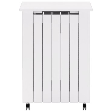 vidaXL Καλάθι Άπλυτων με Τροχούς RANA Λευκό 45x45x64εκ. Μασίφ Πεύκο