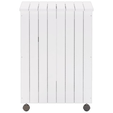 vidaXL Καλάθι Άπλυτων με Τροχούς RANA Λευκό 45x45x64εκ. Μασίφ Πεύκο