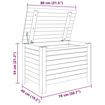 vidaXL Κουτί Αποθήκευσης με Καπάκι RANA Λευκό 80x49x54cm Μασίφ Πεύκο 1 τεμ.
