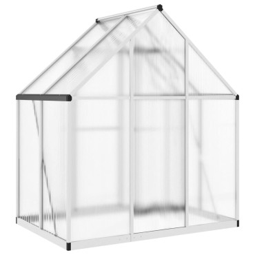vidaXL Θερμοκήπιο με Πλαίσιο Βάσης Ασημί 169x114x195 εκ. Αλουμίνιο