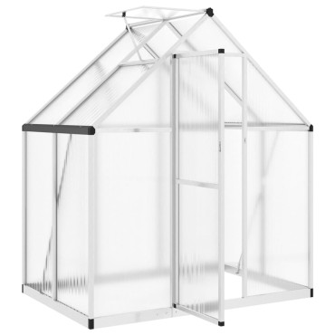 vidaXL Θερμοκήπιο με Πλαίσιο Βάσης Ασημί 169x114x195 εκ. Αλουμίνιο