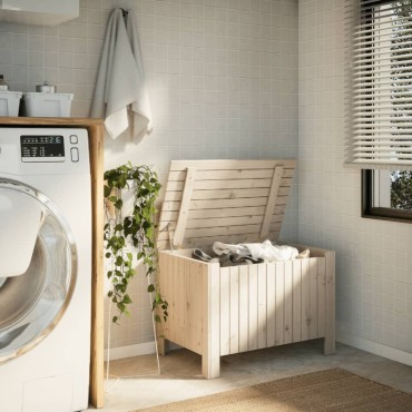 vidaXL Κουτί Αποθήκευσης με Καπάκι RANA 80x49x54cm Μασίφ Ξύλο Πεύκου 1 τεμ.