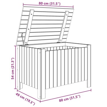 vidaXL Κουτί Αποθήκευσης με Καπάκι RANA 80x49x54cm Μασίφ Ξύλο Πεύκου 1 τεμ.