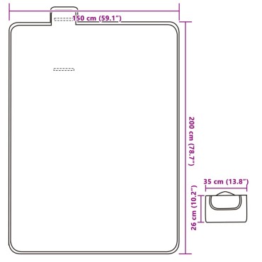 vidaXL Κουβέρτα Πικ-Νικ Πτυσσόμενη Μπλε Κύμα 200x200 εκ. Βελούδινη