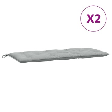 vidaXL Μαξιλάρια Πάγκου Κήπου 2 Τεμ. Αν. Γκρι Μελανζέ 120x50x7cm Ύφ.