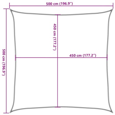 vidaXL Πανί Σκίασης Τετράγωνο Μπλε 5x5 μ. από HDPE 160 γρ./μ²