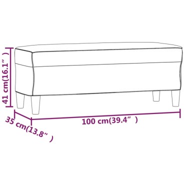 vidaXL Πάγκος Ροζ 100x35x41cm Βελούδινος 1 τεμ.