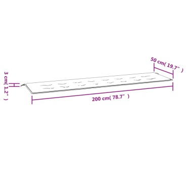 vidaXL Μαξιλάρι Πάγκου Κήπου Αν. Πράσινο 200x50x4cm Ύφασμα Oxford