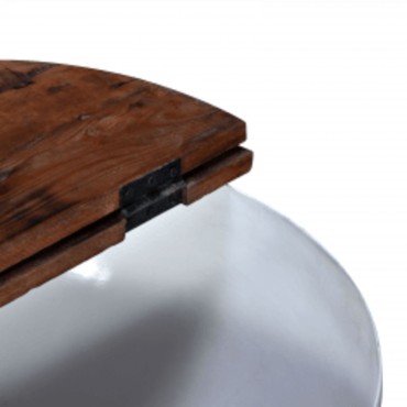 vidaXL Τραπεζάκι Σαλονιού Λευκό 50x27cm από Μασίφ Ανακυκλωμένο Ξύλο 1 τεμ.