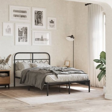 vidaXL Κεφαλάρι Μαύρο Μεταλλικό 125x3x100cm 1 τεμ.