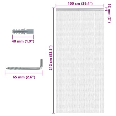 vidaXL Σήτα Πόρτας Αλυσιδωτή 100x212 εκ. από Αλουμίνιο