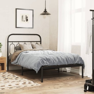vidaXL Κεφαλάρι Μαύρο Μεταλλικό 112x3x100cm 1 τεμ.
