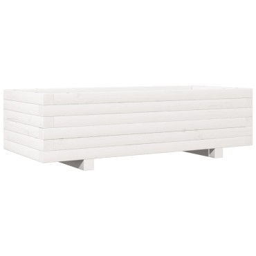 vidaXL Ζαρντινιέρα Κήπου Λευκή 90x40x26,5 εκ. από Μασίφ Ξύλο Πεύκου
