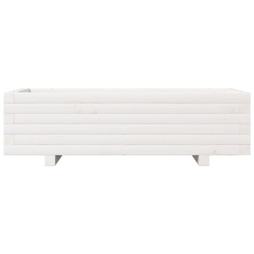 vidaXL Ζαρντινιέρα Κήπου Λευκή 90x40x26,5 εκ. από Μασίφ Ξύλο Πεύκου