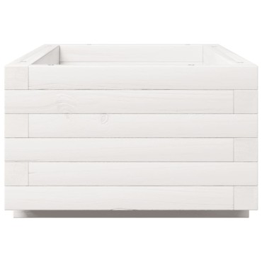 vidaXL Ζαρντινιέρα Κήπου Λευκή 90x40x26,5 εκ. από Μασίφ Ξύλο Πεύκου