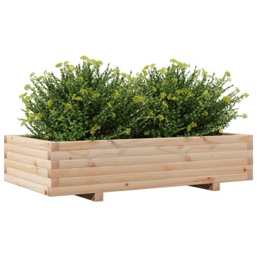 vidaXL Ζαρντινιέρα Κήπου 110x60x26,5 εκ από Μασίφ Ξύλο Πεύκου
