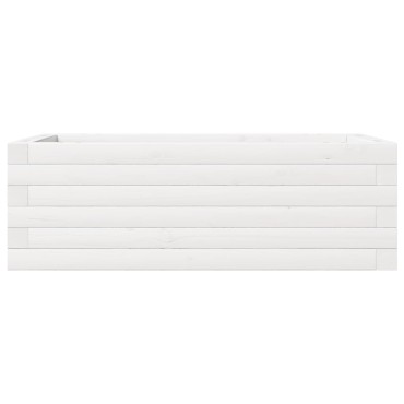 vidaXL Ζαρντινιέρα Κήπου Λευκή 70x40x23 εκ. από Μασίφ Ξύλο Πεύκου