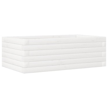 vidaXL Ζαρντινιέρα Κήπου Λευκή 70x40x23 εκ. από Μασίφ Ξύλο Πεύκου
