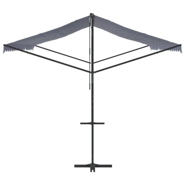 vidaXL Τέντα Μεταφερ. με Βραχίονες Μπλε/Λευκή 500x300 εκ Ύφασμα/Ατσάλι