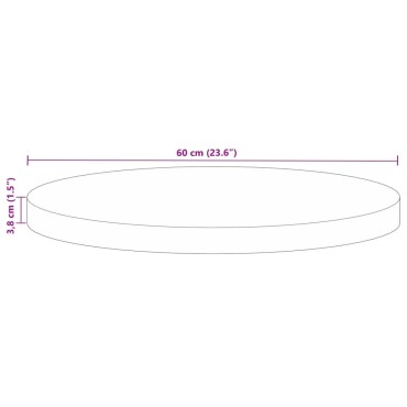 vidaXL Επιφάνεια Τραπεζιού Στρογγυλή 60x3,8cm Μασίφ Ανακυκλωμένο Ξύλο 1 τεμ.