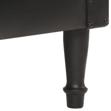 vidaXL Πολυθρόνα Μαύρη από Γνήσιο Δέρμα 60x57x64cm 1 τεμ.