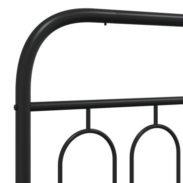 vidaXL Κεφαλάρι Μαύρο Μεταλλικό 142x3x90cm 1 τεμ.