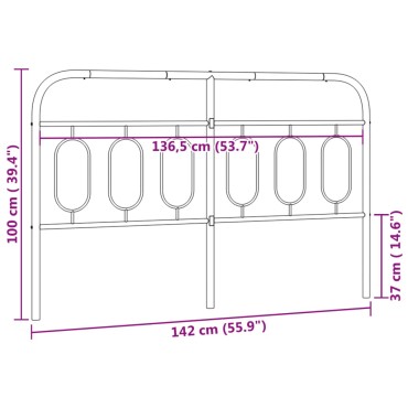 vidaXL Κεφαλάρι Μαύρο Μεταλλικό 142x3x90cm 1 τεμ.