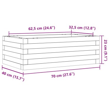 vidaXL Ζαρντινιέρα Καφέ Κεριού 70x40x23 εκ. από Μασίφ Ξύλο Πεύκου