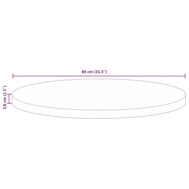 vidaXL Επιφάνεια Τραπεζιού Στρογγυλή 80x3,8cm Μασίφ Ανακυκλωμένο Ξύλο 1 τεμ.