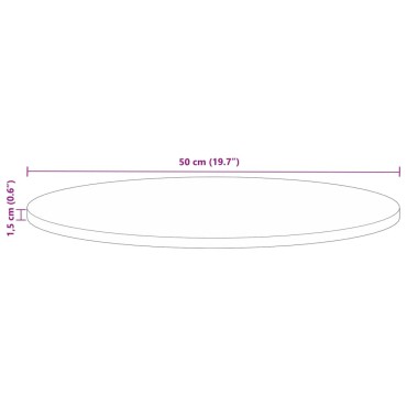 vidaXL Επιφάνεια Τραπεζιού Στρογγυλή 50x1,5cm Μασίφ Ανακυκλωμένο Ξύλο 1 τεμ.