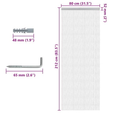 vidaXL Σήτα Πόρτας Αλυσιδωτή 80x212 εκ. από Αλουμίνιο